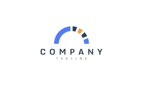 Abstract semicircle vector design concept suitable for tech startup company l Stock Illustration