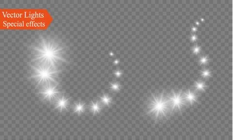 Abstract semitransparent vector magic glow star trail light effect with neon Stock Illustration