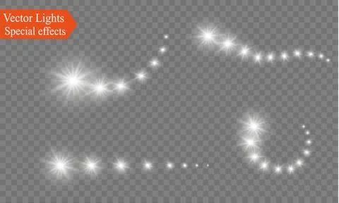 Abstract semitransparent vector magic glow star trail light effect with neon Stock Illustration