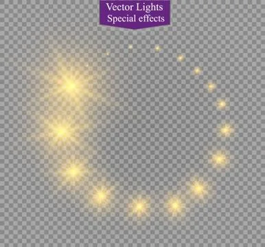 Abstract semitransparent vector magic glow star trail light effect with neon Stock Illustration