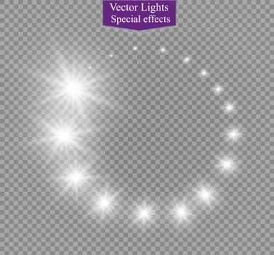 Abstract semitransparent vector magic glow star trail light effect with neon Illustrazione stock