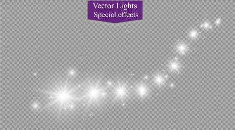 Abstract semitransparent vector magic glow star trail light effect with neon Stock Illustration