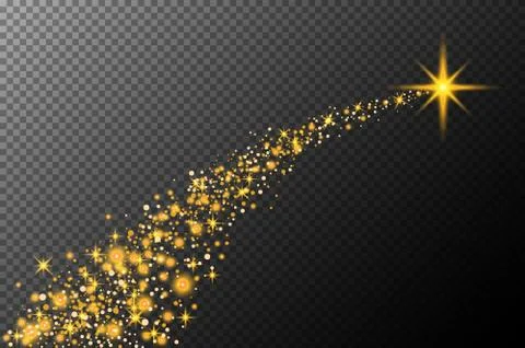 Abstract semitransparent vector magic glow star trail light effect with neon  Stock Illustration