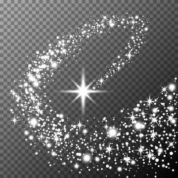 Abstract semitransparent vector magic glow star trail light effect with neon  Stock Illustration