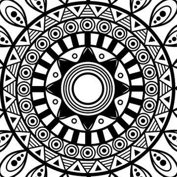 Abstract. sentagle. isolate. vector. black and white Stock Illustration