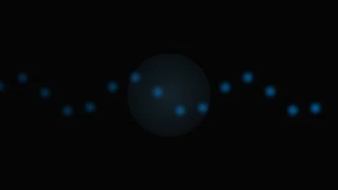 Abstract sequence of glowing blue bokeh dots on a deep black background Stock Footage 339619404