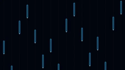 Abstract sequence of glowing blue vertical bars against a deep black backgrou Stock Footage 338311197