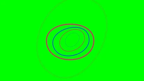 Abstract series of concentric ellipses on a vibrant green background Stock Footage 340264849