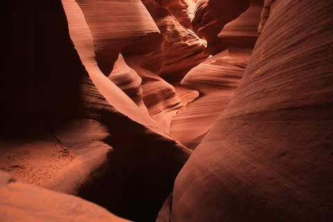 The abstract series of noses created by the patterns of the Antelope Canyon Stock Photos