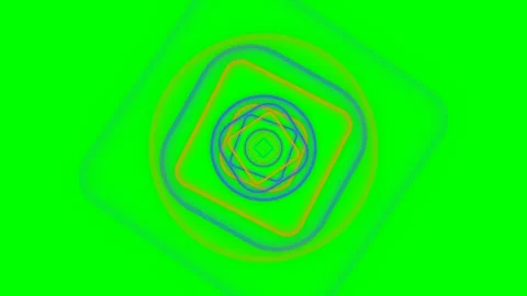Abstract series of rounded squares rotating against a vibrant green backgroun Stock Footage 341822563