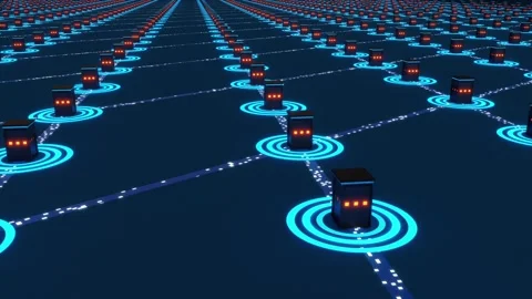 Abstract server network model. Stock Footage 296376575