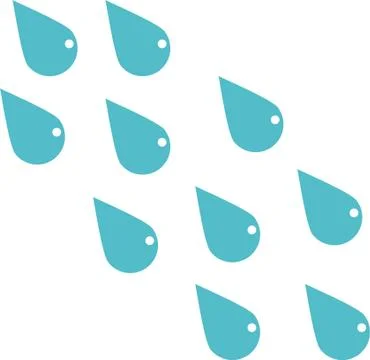 Abstract set of blue water drop icons on white background. Vector illustration. Illustrazione stock