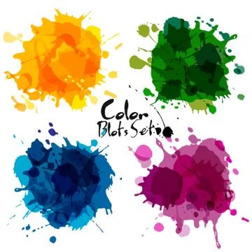 Abstract set of color blots. Stock Illustration
