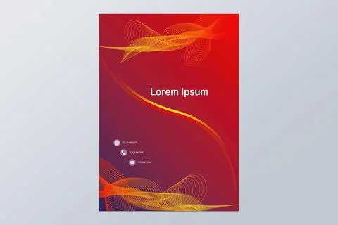 Abstract set of colorful gradient wavy lines shape flyer or brochure templat Stock-Illustration