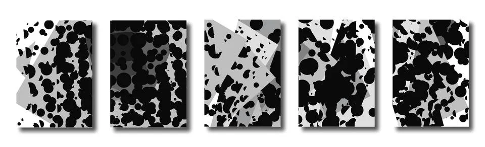 Abstract set of covers, backgrounds with dots, circles. Messy infinity dott.. Stock Illustration