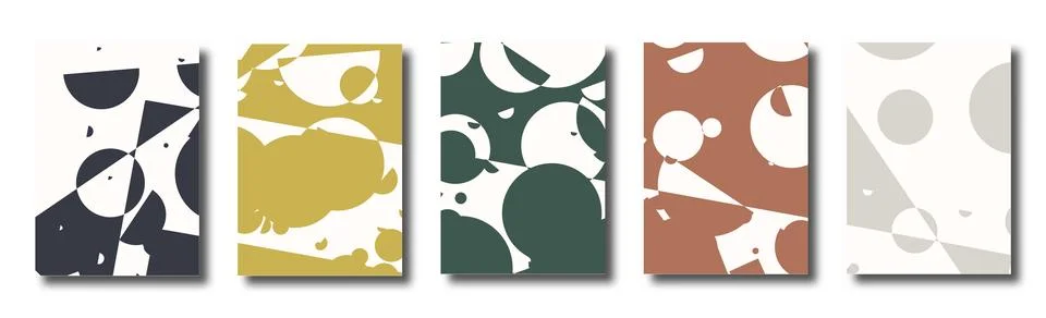 Abstract set of covers, backgrounds with dots, circles. Messy infinity dott.. Stock Illustration
