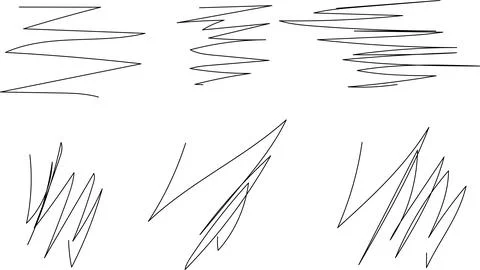 Abstract set of curly lines of free-form doodles, simple black monochrome v.. Illustrazione stock