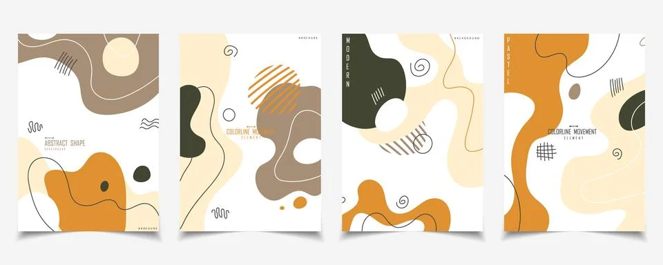 Abstract set of free shape hand drawing template design. Stock-Illustration