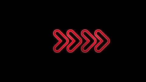 Abstract set of glowing neon arrows. right to left rendering. Glowing neon .. Stock Footage 305298512