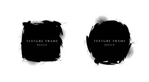 Abstract set of grunge frame decorative artwork template design. Stock Illustration