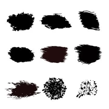 Abstract set of ink splatters. Isolated vector illustration for your web desi Stock Illustration
