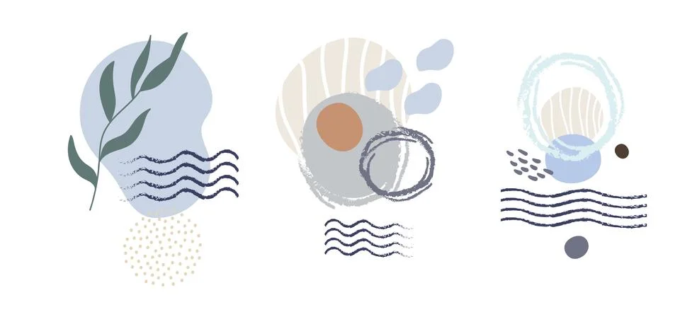 Abstract set of marine graphic vector illustration Stock Illustration