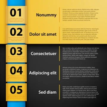 Abstract set of numbered banner design. Useful for tutorials, banners, web pa Stock Illustration