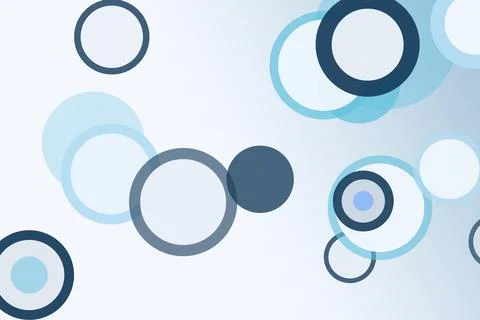 An abstract set of overlapping circles in blue and gray creates a modern te.. Stock Illustration