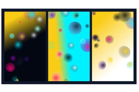 Abstract set of three vertical digital backgrounds featuring vibrant gradie.. 库存插图