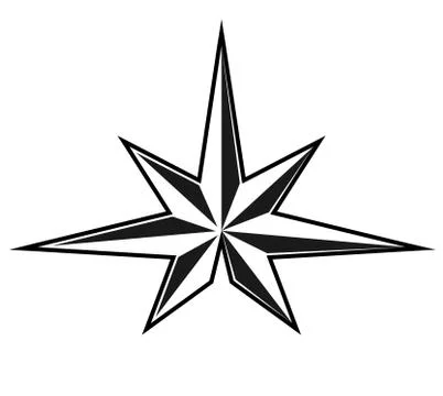 An abstract seven-pointed star. Isolated on a white background. Stock Illustration