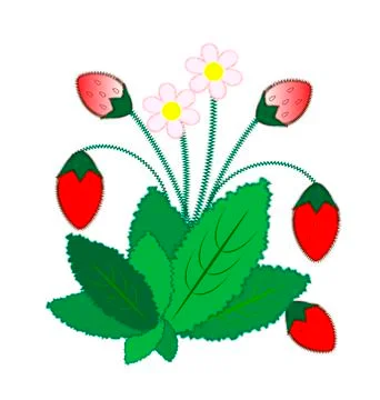 Abstract sewing strawberry Stock Illustration