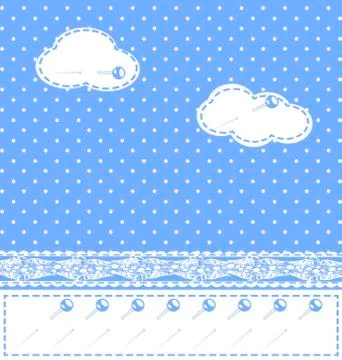 Abstract sewn clouds Illustrazione stock