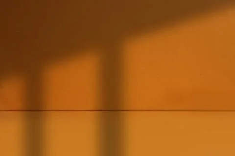 Abstract Shadow Composition on Orange Background With Minimalistic Lines and Sha Stock Photos