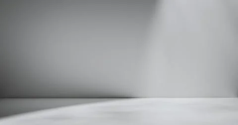 Abstract shadows motion in empty room. Interior studio with white background Stock Footage 296697407