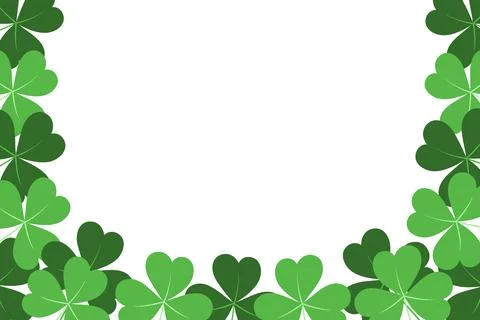 Abstract shamrocks frame border with copy space inside. Design concept for St Illustrazione stock