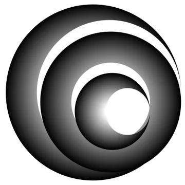 Abstract shape of 3 circles on white. Vector art. Stock Illustration