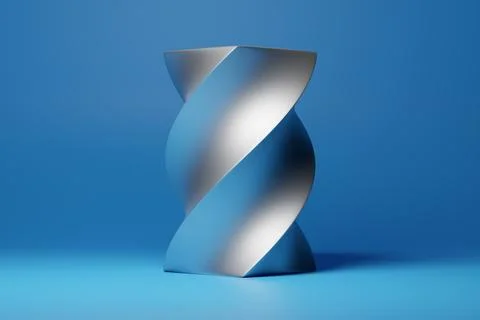 Abstract shape against blue  background, 3D illustration.  Smooth shape 3d re Stock Photos