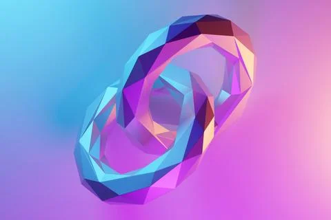 Abstract shape against blue  background, 3D illustration.  Smooth shape 3d re Stock Photos