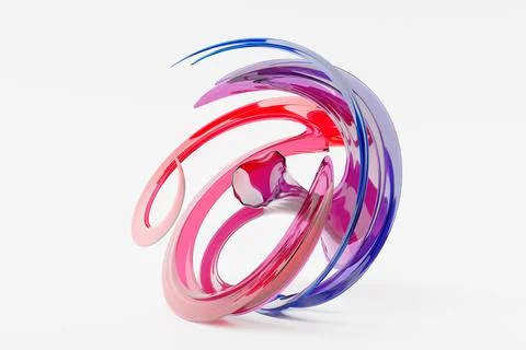 Abstract shape against white background, 3D illustration.  Smooth shape 3d re Stock Illustration