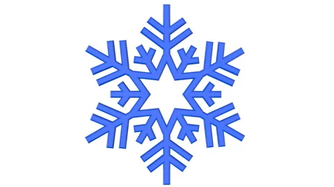 Abstract shape of a blue snowflake rotates Vidéo 95565441