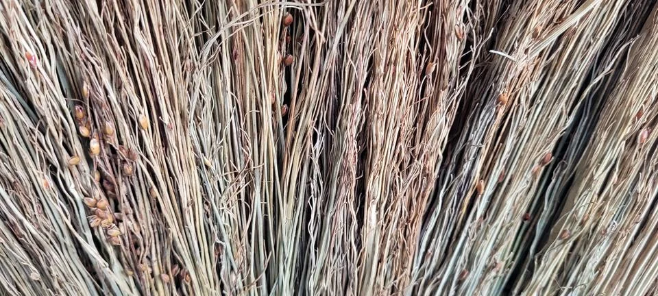 Abstract shape braided straw background Stock Photos
