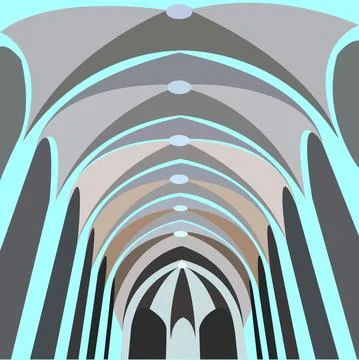 Abstract shape ceiling design in warm colors Stock Illustration