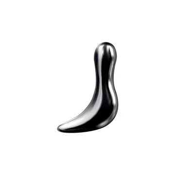Abstract shape with a chrome surface. Liquid metal. 3D Stock Illustration