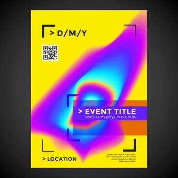 Abstract shape colored modern poster. Stock Illustration