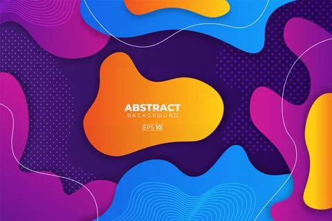 Abstract Shape Colorful Gradient Background with Wavy Lines Stock Illustration