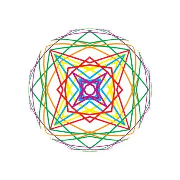 Abstract shape with colorful lines pattern Stock Illustration