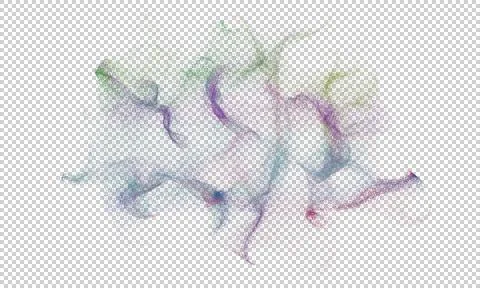 Abstract shape of colorful particles. Isolated on transparent background. 库存插图