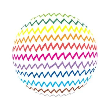 Abstract shape with colorful zigzag lines pattern Stockillustratie