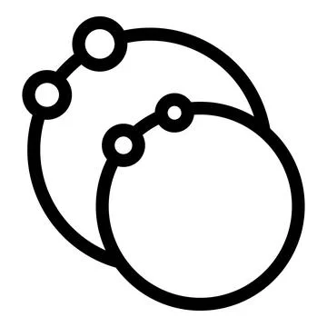 Abstract shape connecting circles with dots symbolizing network Stock Illustration