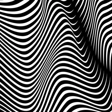 Abstract shape with curvy stripes Stock Illustration